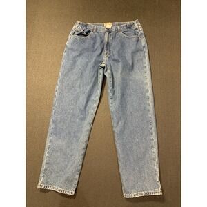 LL Bean Flannel Lined Denim Blue Jeans Comfort Waist Stretch Men's Size 38x32